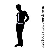 macho, negócio, silueta