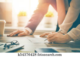 mann frau, arbeitende, in, büro