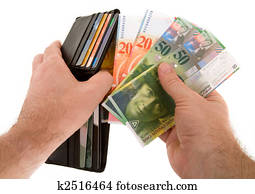 Paying Cash with Swiss Francs Currency