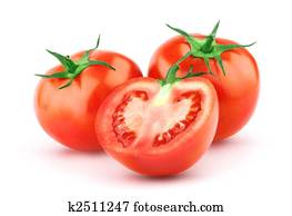 Tomato with green leaf Tomato with green leaf
