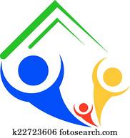 Vector icon of family house