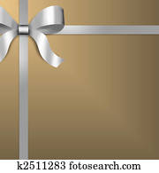 מתנה עוטפת, ב, זהב, עם, כסף, סרט