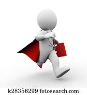 3d running super hero superman doctor with first aid box 3d running super hero superman doctor with first aid box