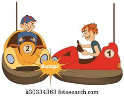 bumper clipart cars cartoon illustration clip bumpy ride drivers illustrations crashed road bumping teenage crash accident vector fotosearch sports each
