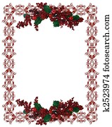 Christmas Holiday Border holly berries Christmas Holiday Border holly berries