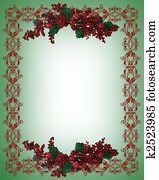 Christmas Holiday Border holly berries Christmas Holiday Border holly berries