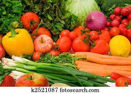 Delicious Vegetables and Fruits Arrangement