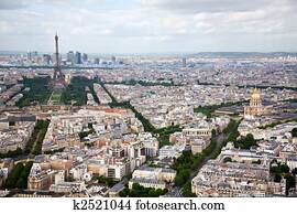 Elevated View of Paris, France