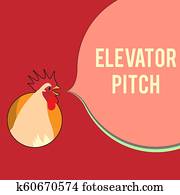 escritura, nota, actuación, elevador, pitch., empresa / negocio, foto, showcasing, un, persuasivo, discurso, breve, discurso, sobre, el, producto