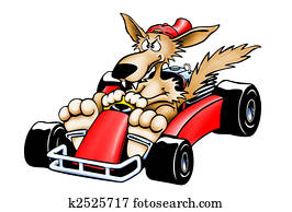 Gokart Wolf - Isolated Gokart Wolf - Isolated