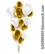 gold and white balloons gold and white balloons