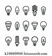 Light bulb icons Light bulb icons