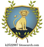 Lion in laurel wreath Lion in laurel wreath