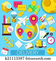 Vector Delivery Flat Illustration