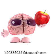 3d Brain loves apples 3d Brain loves apples