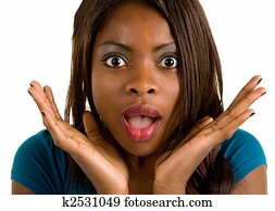 African American Woman Surprised about Something African American Woman Surprised about Something