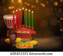 Kwanzaa Kinara Background Colorful Composition Poster Kwanzaa Kinara Background Colorful Composition Poster