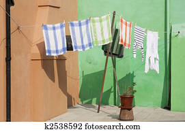 Laundry on line.