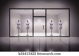 loja, interior, com, mannequins