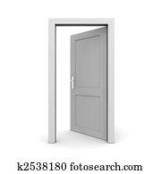Open Single Grey Door