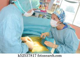 pendant, les, chirurgie