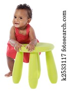 regordete, africano, bebé