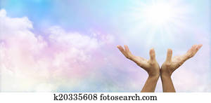 Soft Rainbow Sunburst Healing Banne