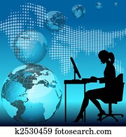 unternehmerin, arbeiten computer