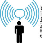 wifi, symbol, mann, reden, auf, radio, vernetzung wifi, symbol, mann, reden, auf, radio, vernetzung