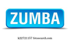 Zumba blue 3d realistic square isolated button Zumba blue 3d realistic square isolated button