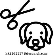 dog grooming icon vector outline illustration dog grooming icon vector outline illustration