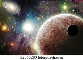 Planets in space