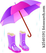Rain boots and umbrella Rain boots and umbrella