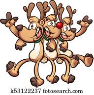 Singing Christmas reindeers Singing Christmas reindeers