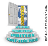 Steps Rising to Success - Open Door Steps Rising to Success - Open Door