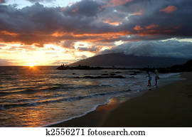 شاطئ الغروب هونولولو هاواي ألبوم الصور K6747473 Fotosearch