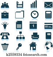 business and office icons set