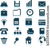 empresa / negocio, y, iconos de la oficina, conjunto