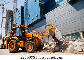 excavator on a construction site