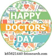 feliz, doutores, dia, desenho