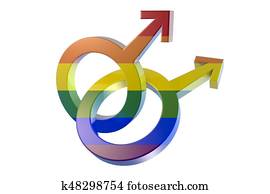 Gay symbol in rainbow colors
