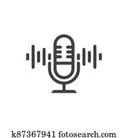 podcast, וקטור, איקון, עצב, דוגמה