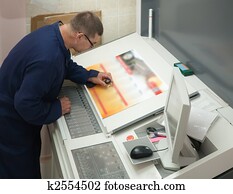 Printer checking a print run Printer checking a print run