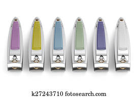 set of nail clippers isolated on white background set of nail clippers isolated on white background