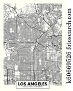 Vector poster map city Los Angeles Vector poster map city Los Angeles