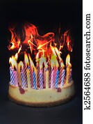 Birthday cake on fire Birthday cake on fire