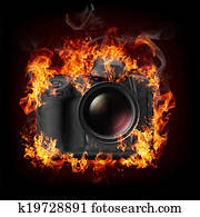 Burning objects and objects on fire background Burning objects and objects on fire background