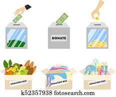 Donation illustrations set.