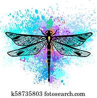 Dragonfly on colorful background Dragonfly on colorful background