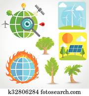 economía, global, vector